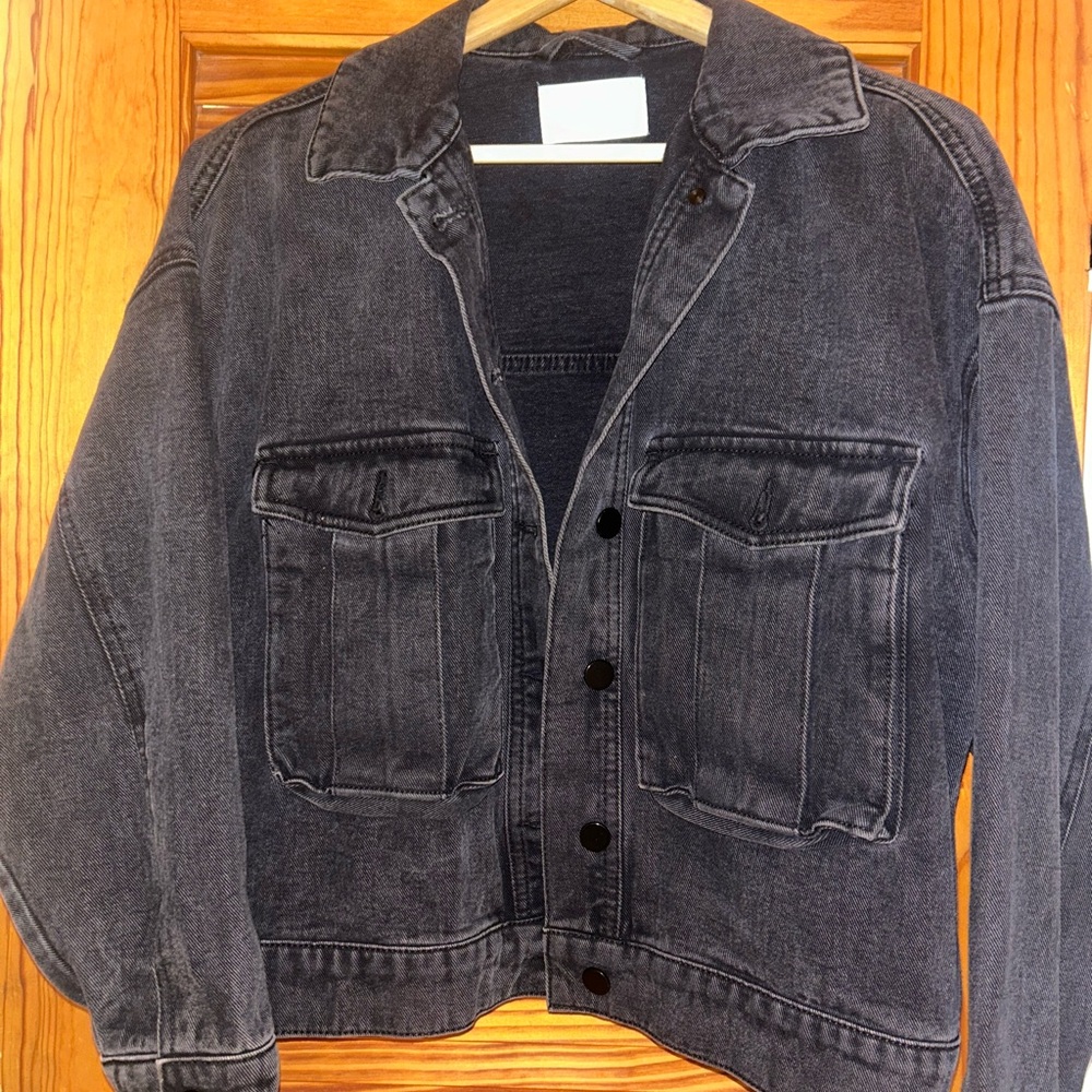 OAK + FORT Washed Black Denim Jacket